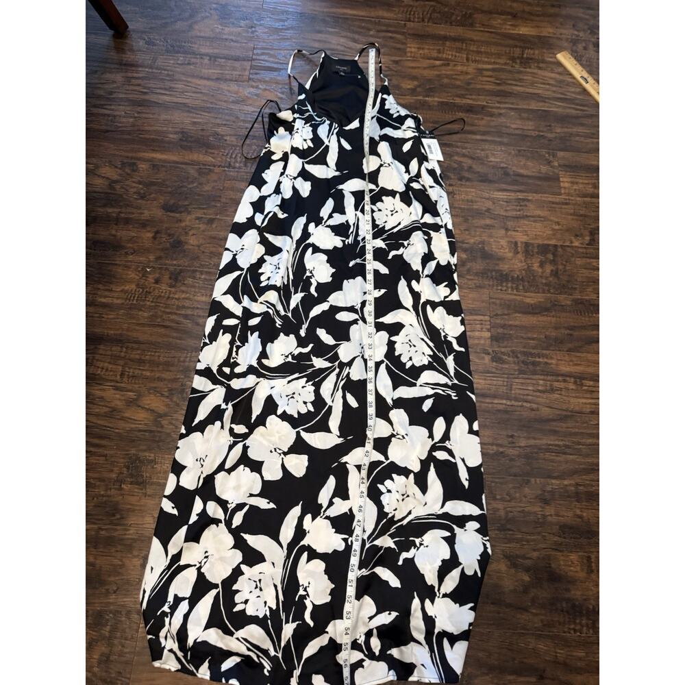 Tahari ASL Floral Maxi Dress With Pockets Black White Size L New With Tags - Picture 5 of 10